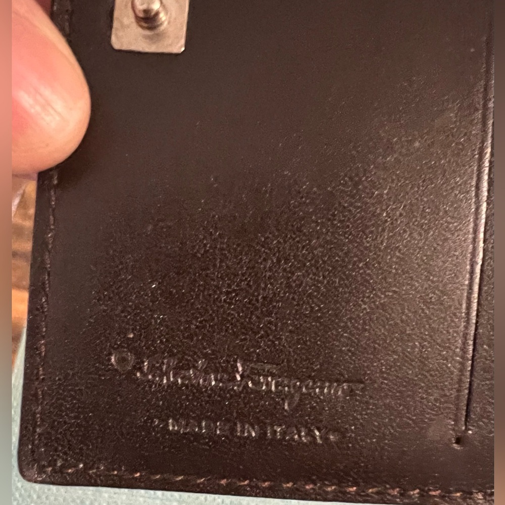 Salvatore Ferragamo Brown Leather Card Wallet -Missing Little logo see last pic.